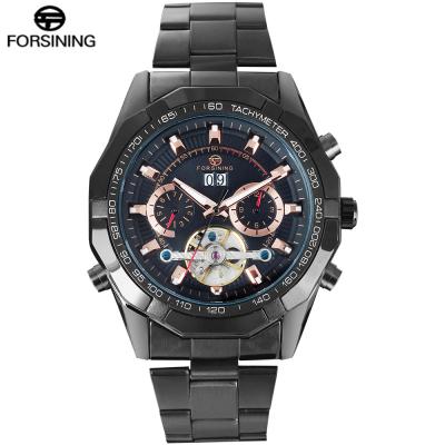 China FORSINING 2017 Automatic Date Brand Watches Men Stainless Steel Self Wind Tourbillion Luxury Mechanical Automatic Wristwatches Date Week Month for sale