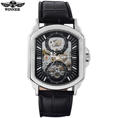 China Hot Casual WINNER Brand Men's Fashion Sports Mechanical Watches Leather Strap Mechanical Automatic Skeleton Watches Skeleton Watches Relogio Masculino for sale