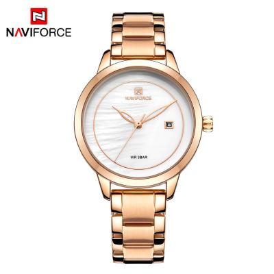 China NAVIFORCE Automatic Date Women Stainless Steel Watch Japan Quartz Date Display Strap Luxury NF5008 for sale