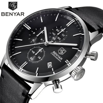 China BENYAR 2720 Chronograph Men's Watches Fashion Casual Chronograph Waterproof Sports Watches Men Trim Leather Reloj Hombre Wristwatch Men for sale