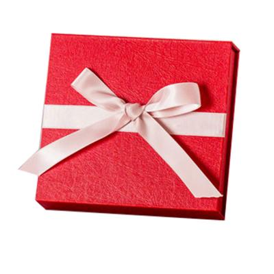 China Handmade supplier wholesale red gift boxes with ribbon surprise pen scarf glass paper box for gift for sale