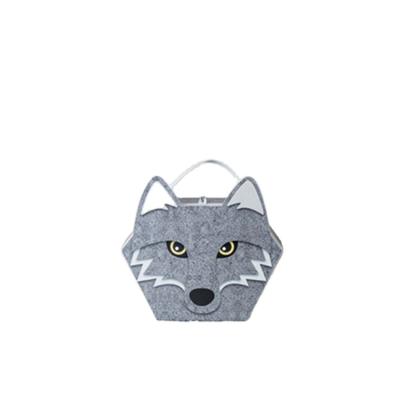 China Handmade Wholesale Custom Shape Animal Cardboard Decorative Wolf Paper Suitcase With Handle for sale