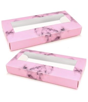 China Custom Handmade High Quality Private Grade Coated Paper Pink Empty Eyelash Boxes For Lashes Packaging for sale