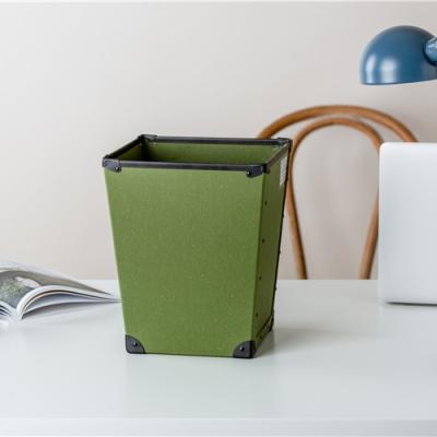 China New Viable Novelty Design Room Office Used Square Green Trash Can / Dust Bin Without Lid for sale