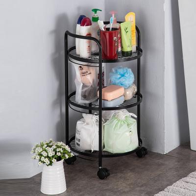 China Fruit Vegetable Viable 360 ​​Degree Rotating Kitchen Shelf Bathroom Organizer Basket Floor Multilayer Household Storage Rack for sale