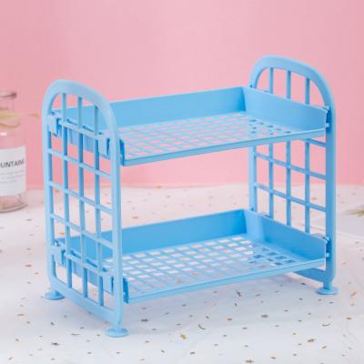 China High Quality Viable Plastic Shelves Storage pp Rack Bathroom Organizers Double Layer Desktop Storage Racks Plastic Shelves for sale