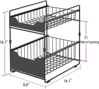 China Easy Viable Drawer Storage Rack Under Sink Organizers Bathroom Storage Racks Shelf for sale