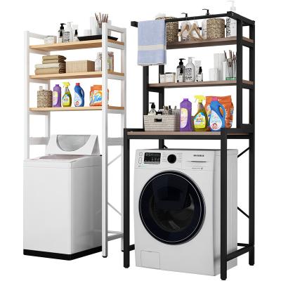 China Sustainable Steel Rack 3 Tier Metal Washing Machine Shelf Washing Machine Tube Bathroom Storage Saving Rack Shelf for sale