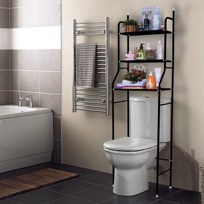 China 2/3 Layer Washing Machine Rack Bathroom Organizer Rack Black Workable Shelf Above Washing Machine Storage Rack With Towel Rack for sale