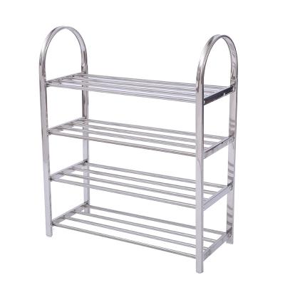 China (Other) 4 Tier Adjustable Stainless Steel Shoe Rack For Shoe Storage Organizer Household Door Aisle Drying Shoe Rack for sale