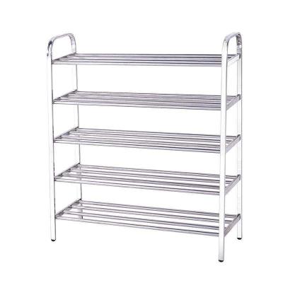 China Stainless Steel (Other) Adjustable Home Rack Rustproof Shoe 5 Tiers Racks Home Organizers Shoe Rack for sale