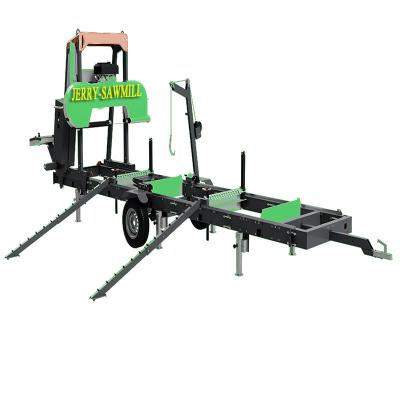 China 31 Inch Horizontal Automatic Portable Portable Sawmills Portable Band Sawmill with 14HP Kohler Engine and E-start for sale