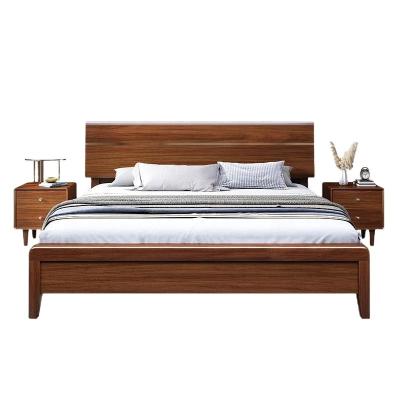 China Manufacturer Nordic Style Wooden Bedroom Furniture Modern Queen King Size Beds For Wholesale for sale