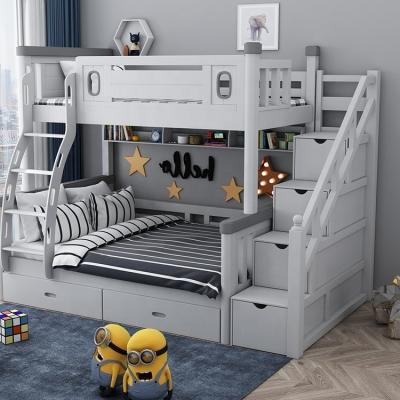 China Single Bunk Style Kids Single Bunk Bed.kids Bed.kids Furniture.Storage Modern White High Quality Wooden Bedroom Children Furniture With Storage for sale