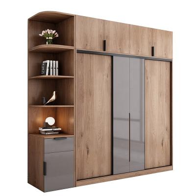 China (size)adjustable chinese factory sell cheap price bedroom wooden melamine wardrobe wardrobe with display for sale