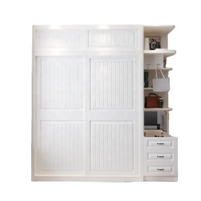 China Siimple Modern Modern Clothing Designs Custom Solid Wood White Wardrobe Storage Closet Bedroom Wardrobe for sale