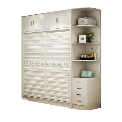 China (Size) Foshan adjustable factory sell modern cheap price wooden wardrobe 2 sliding door bedroom wardrobe with display for sale