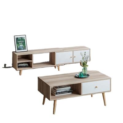 China (Other) Adjustable Chinese Luxury Modern Wooden Living Room Sofa TV Cabinet Set Home Furniture TV Stands With Coffee Table for sale