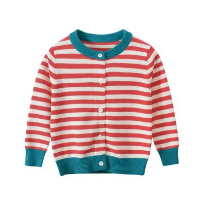 China 2020 Autumn Sweater Kids Anti-Wrinkle Anti-Wrinkle Striped Sweater Girls For Kids Cardigan Knitted Coat for sale