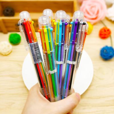 China Pen Pen Promotion Gift Colorful Promotional 6 in 1 Ballpoint Pen 0.5mm Multicolor Pens School Stationary Home Office Supplies Kids Gift for sale