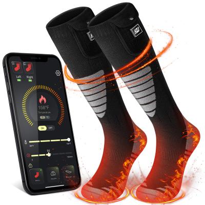 China Sporty Unisex Winter Outdoor USB Rechargeable Battery Heated Thermal Comfy Heating Socks with APP Control for Ski Hunting Riding for sale