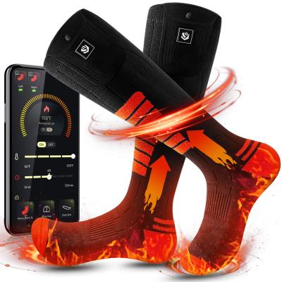 China Warm Snowboarding Ski Hiking Bluetooth Heated Socks Sports Thick Thermal Winter With Rechargeable Battery Heating Wetsuit Waterproof Socks for sale