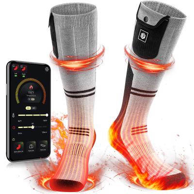 China WASOTO 7.4V 2600mAh Sport Battery Rechargeable Heated Socks with Bluetooth APP Control for Outdoor Skiing for sale