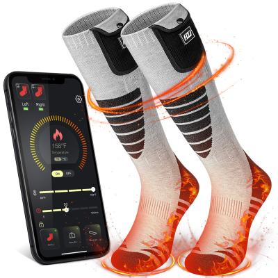 China Sporty Rechargeable Heated Socks with APP Control for Men Women Feet Warmer for Winter Hunting Fishing Winter Skiing Outdoors for sale