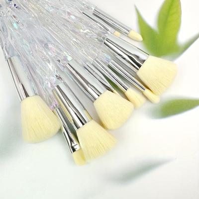 China Smudge Brush Smudge Brush 10pcs Makeup Brush Set Cosmetic Brushes Set Diamond Ombre Clear Handle Makeup Brush for sale