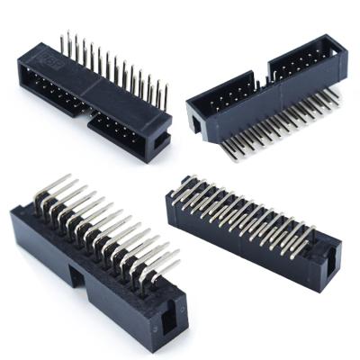 China Pitch 20 4 Pin Right Smt PCB Box Header Connector 2.54Mm 127mm Angle 90 Degree Idc Male Connector 1.27Mm Box Pin Header for sale