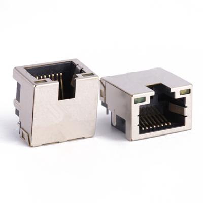 China Mid-mount Rj45 Rg45 Modular Jack 8P8C PCB MID Jack Female Left Rj45 Connector Female Left Connector for sale