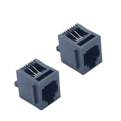 China No Single Left Dip 6P6C Female Rj45 Modular Jack Connector Cat3 Rj-12 Short Dip PCB Jack Smd Right Angle 4P4C Rj11 Rj12 6P4C for sale