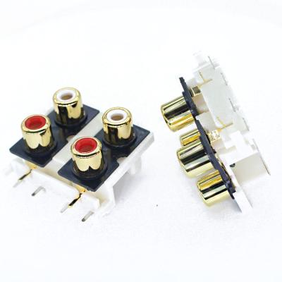 China Rca Jack Red Green Blue 5 Port Rca Connectors 3 Port Color Rca PCB Panel Female Jack Bulkhead Conector 4Pin 6Hole 6Pin 12 6 Pin Rca Connector for sale