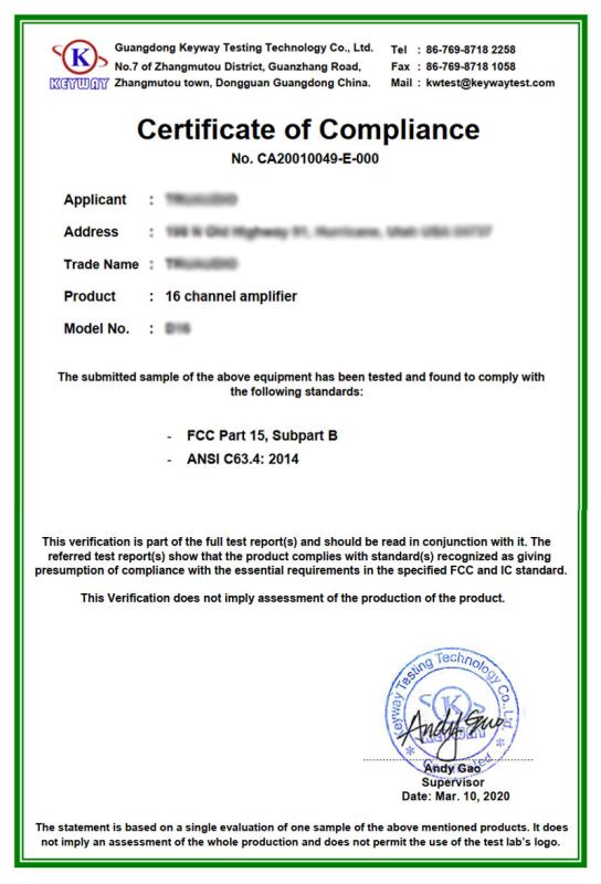 FCC - Vistron(Dong Guan) Audio Equipment Co., Ltd.