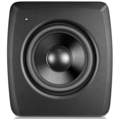 China Black Sealed Solid MDF Enclosure Powered Subwoofer For Home Theater With XLR Inputs Crossover for sale