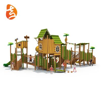 China New Style 3-12 Years Old Wooden Kindergarten Outdoor Playground Equipment for sale