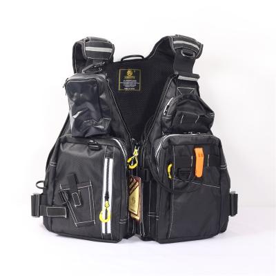 China Adult Saving Marine Safety Life Jacket Swimming Marine Kayak Life Vest Fishing Vest Oxford Cloth Lifesaving Multi-pocket Warm Vest for sale