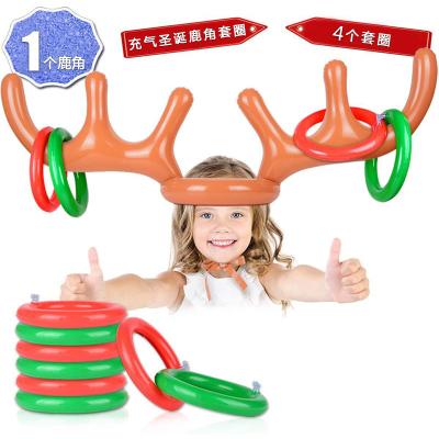 China Junior Christmas Inflatable Antler Ring Children Toy Play Ring Elk Leader Christmas Antler Throwing Hat (7-14 Years) for sale