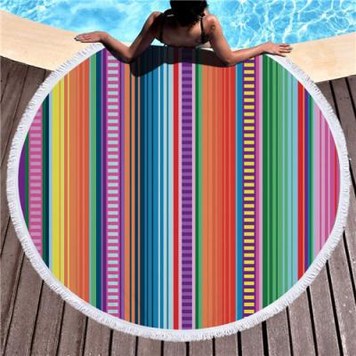 China Custom Printed Beach Towel QUICK DRY Round Cotton Beach Towels for sale