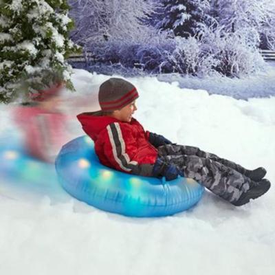 China Thicker PVC Telisii Inflatable Tube Light Snow Winter LED Snow Sled Cold Resistant Round Durable With Big Grab Handles With Small P for sale