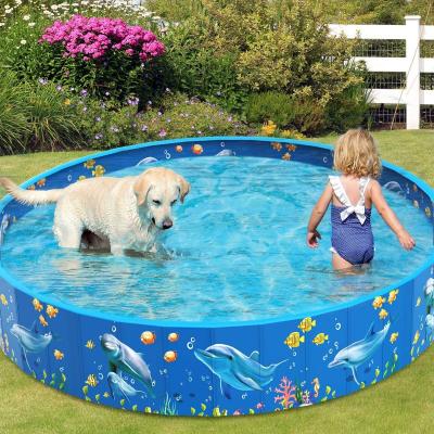 China Wholesale and Custom 2022 Folding Outdoor Portable Dog Pool Pet Bathtub Dog Water Floating Entertainment for Dogs Cats and Kids for sale