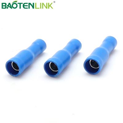 中国 Corrosion Resistance BAOTENG FRD2-156 A.W.G16-14 Blue Copper Brass PVC Tin Plated Female Bullet Vinyl Insulated Terminal 販売のため