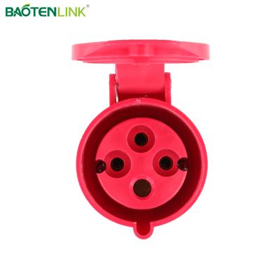 China CEE/IEC 32A 4P 400V 4H IP44 Industrial Red Male And Female Industrial Power Plug And Socket for sale