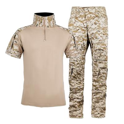 China Anti-static Hot Sale Pullover Camouflage Shirt Retail Combat Shirt With Short Sleeve Frog Cloth Camouflage Suit for sale