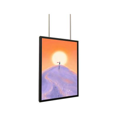 China Advertising Display Wholesale Cheap single side slim A0,A1,A2,A3 customized Hanging magnetic light box for sale