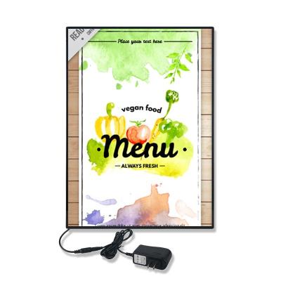 China Advertising Display A5 A4 A3 A2 A1 Ultra Thin Light Box Tempering Glass Light Box For Restaurant Menu Board And Coffee Shop Led Light Box for sale