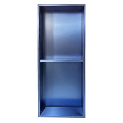 China Dark Blue Square Metal Bathroom Grids Stainless Steel Easy Installation Supplier Double Slot For Bathroom And Other Space for sale