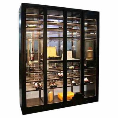 China Glass Customizable Luxury Custom Wine Partition Metal Living Room Commercial Refrigeration Cellar Wine Cabinet for sale