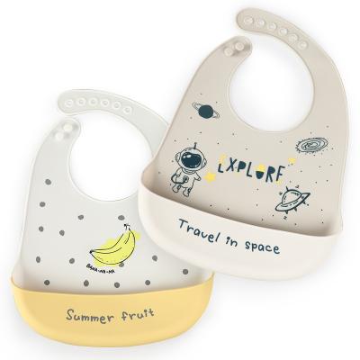 China Cheap Clear BPA Free Silicone Baby TongYan Pattern Drooler Cotton Baby Bibs for sale