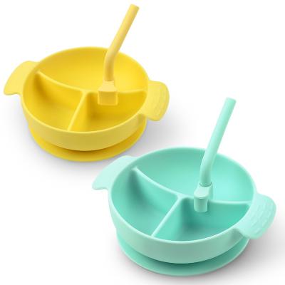 China Scandinavian Design Custom Cartoon Dinner Bowl Suction Silicone Baby Feeding Dish for sale